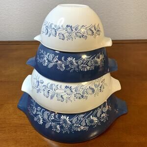 Pyrex Blue and White Mixing Bowls